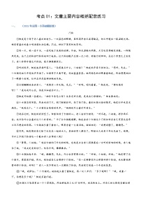 考点01：文章主要内容概括（练习）（教师版）