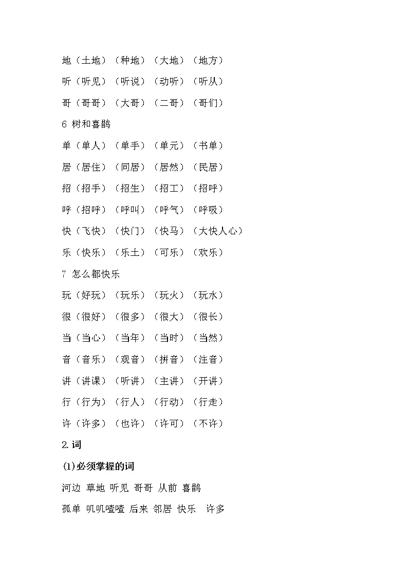 部编版语文一-六年级语文(下册)第3单元知识点归纳第2页