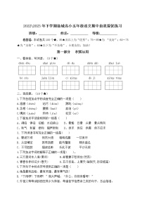 2022-2023年下学期江苏盐城名小五年级语文期中自我提优练习（有答案）