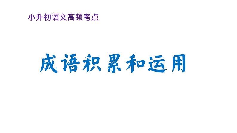 成语积累 小升初高频考点(课件)六年级下册语文部编版第1页