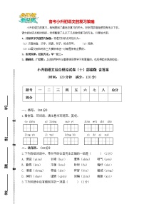 部编版小升初语文综合模拟试卷（10）  （原卷版+答案）