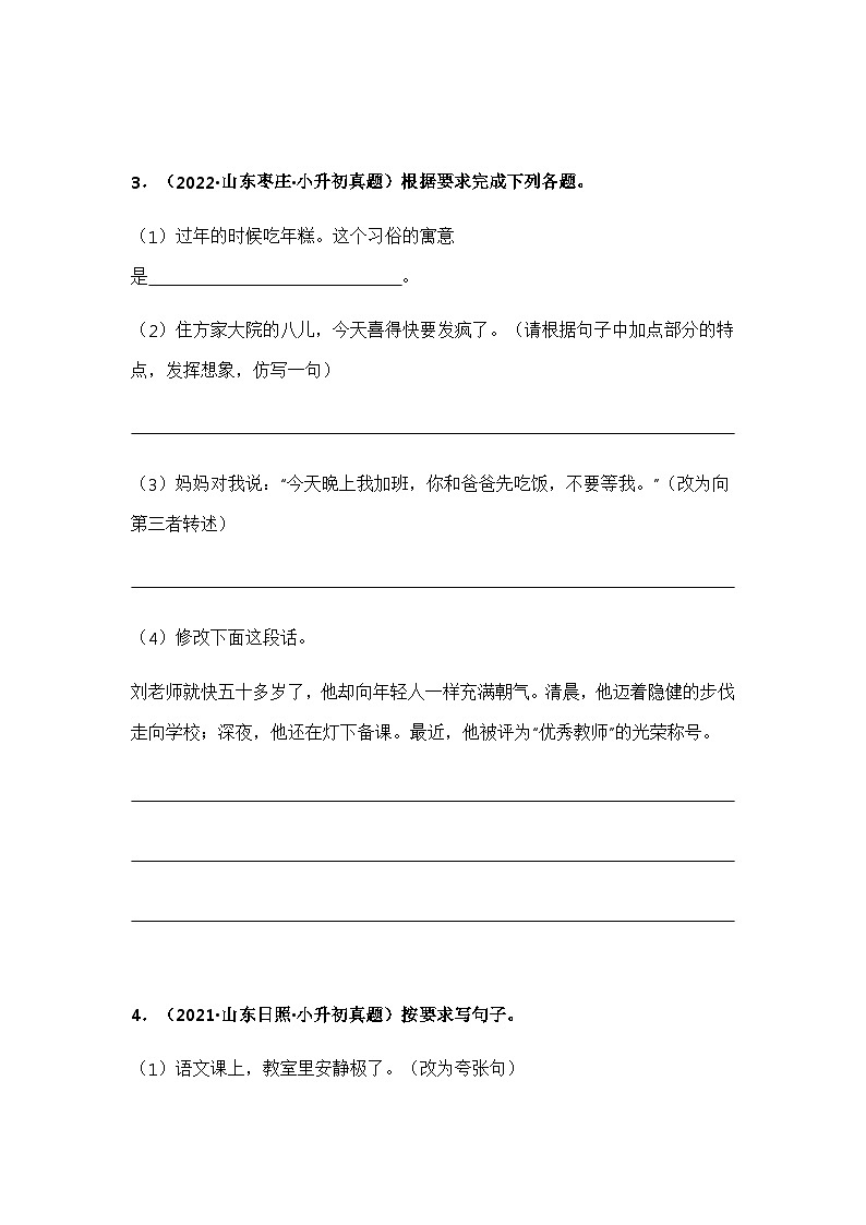 专题04 按要求完成句子练习(原卷版)第3页