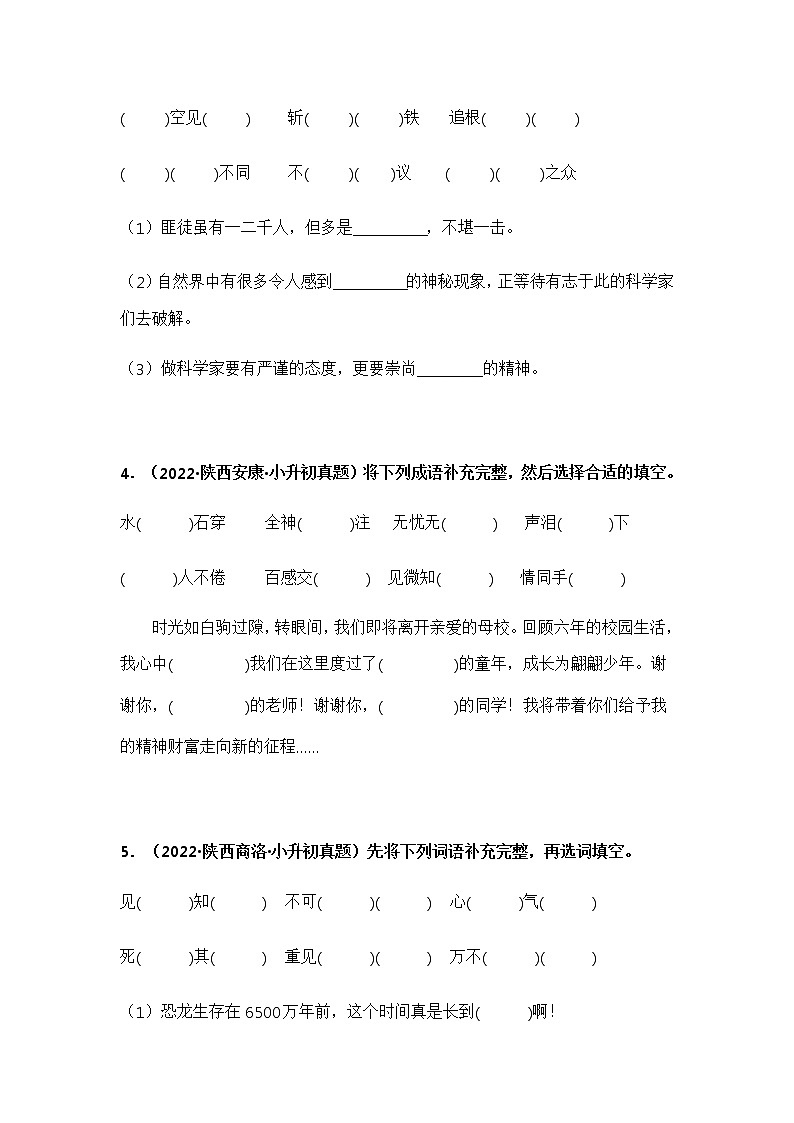 专题05 把词语补充完整(原卷版)第2页