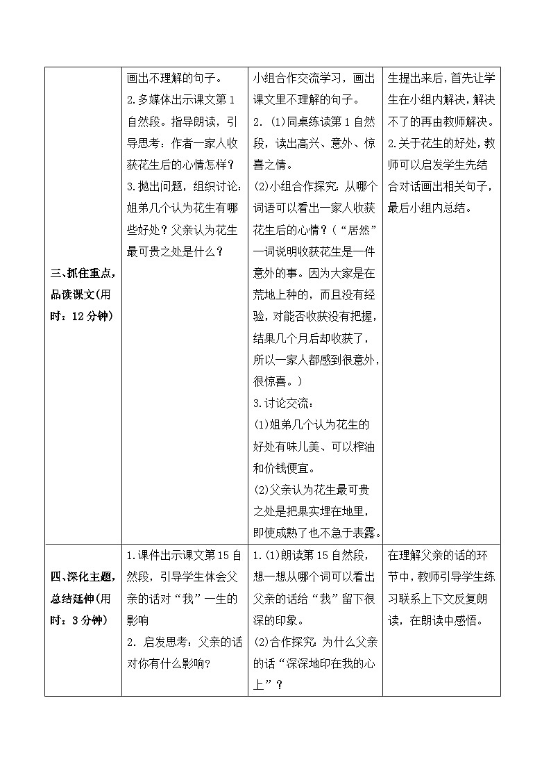 《落花生》导学案第3页