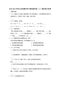 2020-2021學(xué)年山東省德州市寧津縣四年級(jí)（上）期末語(yǔ)文試卷