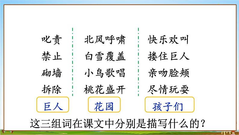 人教部编版四年级语文下册《第27课 巨人的花园》教学课件PPT小学优秀公开课第5页