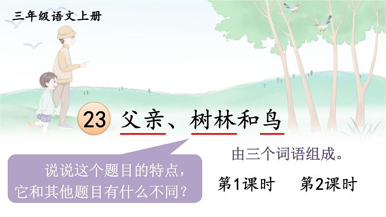 23 父亲、树林和鸟 课件-部编版语文三年级上册01