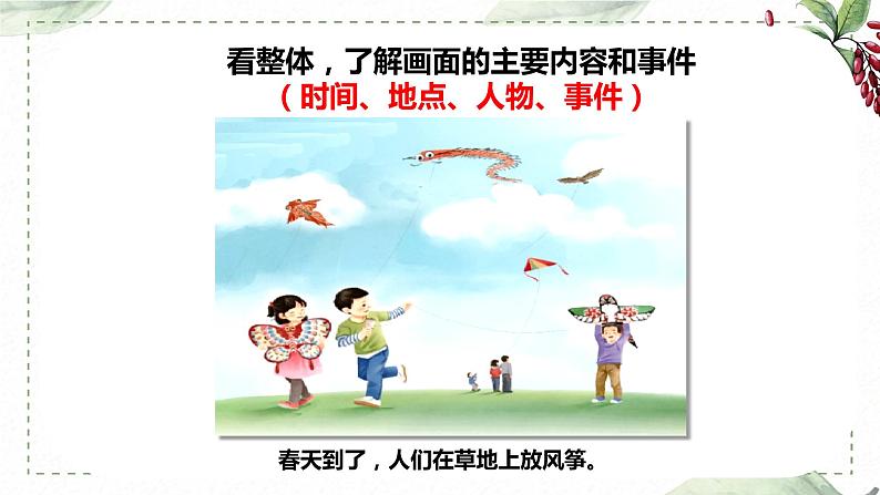 第二单元 习作: 看图画,写一写 放风筝(课件)-2022-2023学年语文三年级下册同步作文(部编版)07