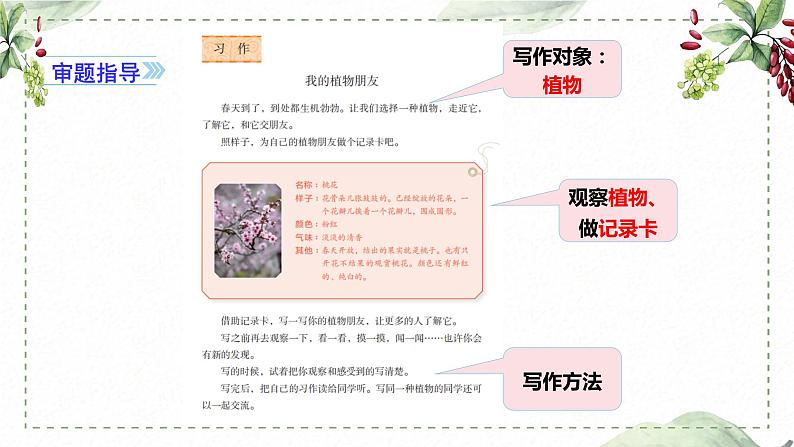 第一单元 习作: 我的植物朋友(课件)-2022-2023学年语文三年级下册同步作文(部编版)第5页