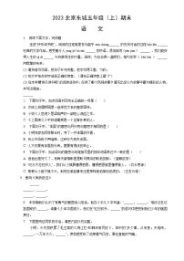2023北京东城五年级（上）期末语文（教师版）