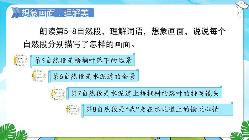 人教部编语文3上 第2单元 5.《铺满金色巴掌的水泥道》 PPT课件+教案+练习08