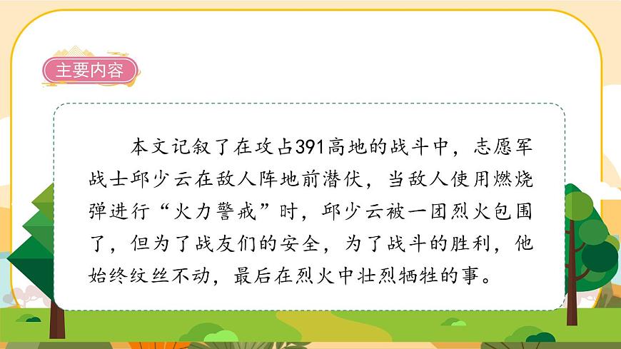 部編版語文6上9《我的戰(zhàn)友邱少云》教材全解互動自學(xué)吧課件課件PPT第3頁