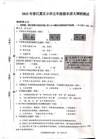 湖北省武汉市江夏区2022-2023学年五年级下学期期末调研测试语文试题