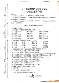 河南省南阳市西峡县2022-2023学年六年级下学期6月期末语文试题