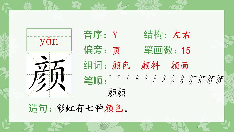 部编版三年级语文上册(生字课件)6.秋天的雨03