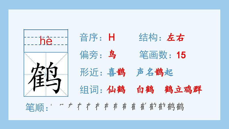 部编版五年级语文上册(生字课件)1.白鹭03
