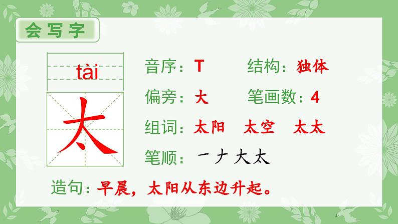部编版一年级语文下册(生字课件)4 四个太阳第2页