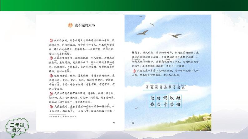 【授课课件】三年级语文上册 22《读不完的大书》第一课时(人教部编版)第5页
