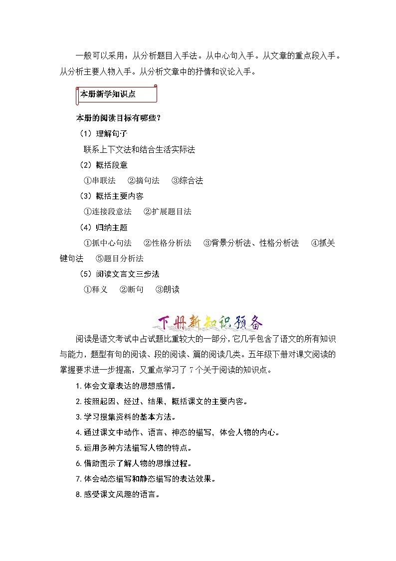 专题10 课内阅读-2023-2024学年五年级语文上册寒假专项提升(部编版)02