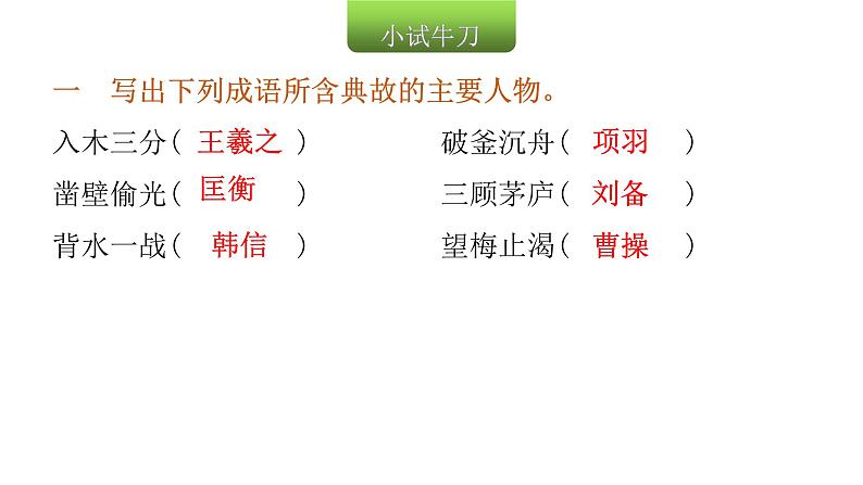 小学毕业语文总复习第三章词语第四节成语的理解、归类与运用教学课件03