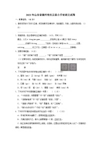 2023年山东省德州市庆云县小升初语文试卷（含解析）