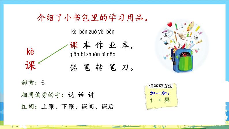 人教部编语文1上 8.《小书包》第二课时课件第6页