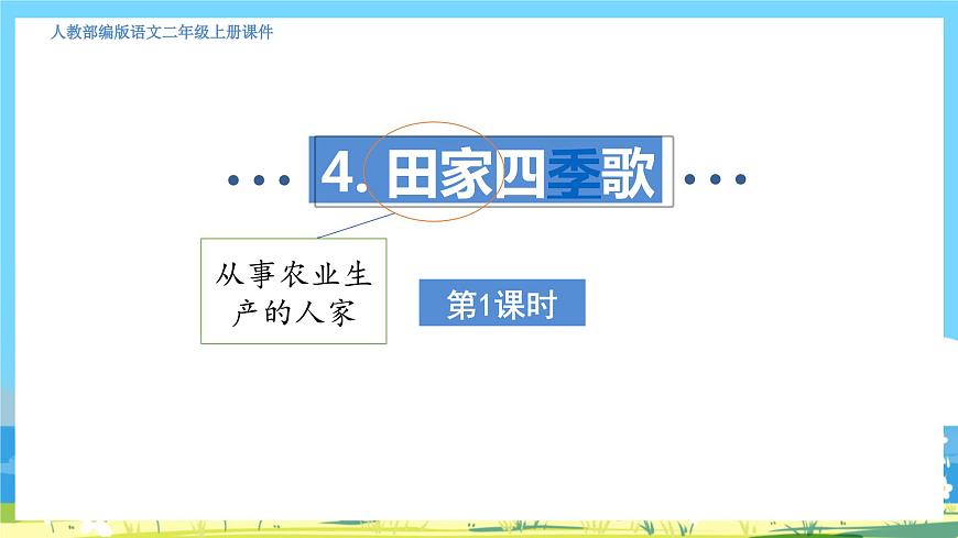 人教部編語文2上4.《田家四季歌》第一課時 課件第3頁
