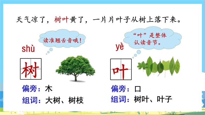 人教部编版一年级上 1.《秋天》第一课时课件06