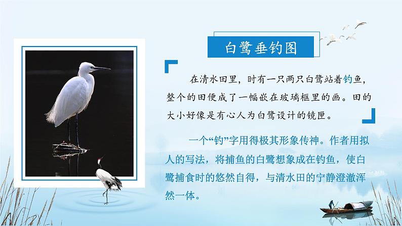 部编版语文五年级上册 第一课《白鹭》(第二课时) 同步课件+同步练习+同步教案+导学案06