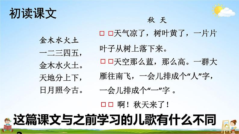 人教部编版小学一年级语文上册《1 秋天》课堂教学课件PPT公开课第3页