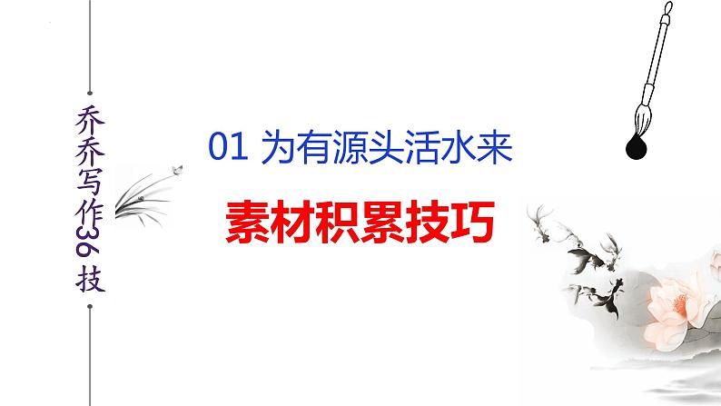 语文作文写作36技--第1技 为有源头活水来——素材积累技巧 讲解课件PPT02
