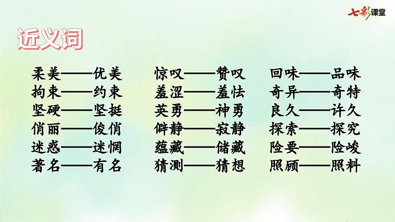 部编版小学语文六年级上册 专项2:词语复习课件05