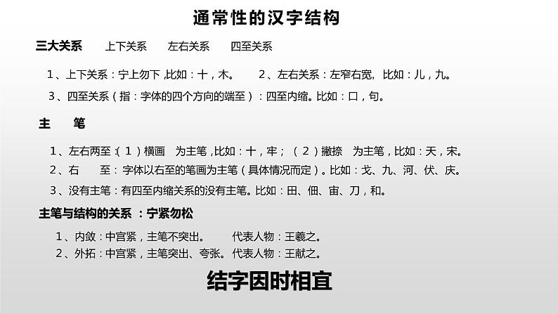 课件 书法课例 通常的汉字结构第1页