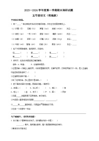 23、五年级上册期末调研语文试卷（原卷版+答案与解释）2023-2024学年部编版