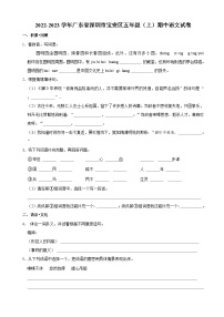 2022-2023学年广东省深圳市宝安区振能学校五年级（上）期中语文试卷