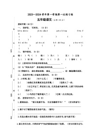 廣東省江門市新會(huì)區(qū)會(huì)城鎮(zhèn)城南小學(xué)2023-2024學(xué)年五年級(jí)上學(xué)期10月月考語(yǔ)文試題