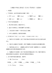 人教部編版六年級(jí)上冊(cè)燈光精品當(dāng)堂檢測(cè)題