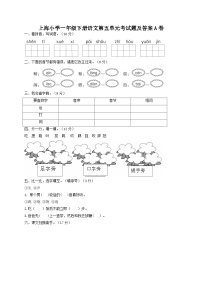 上海小学一年级下册语文第五单元考试题及答案A卷