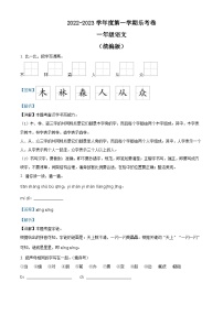 2022-2023学年河北省邢台市南宫市部编版一年级上册期末考试语文试卷（解析版）