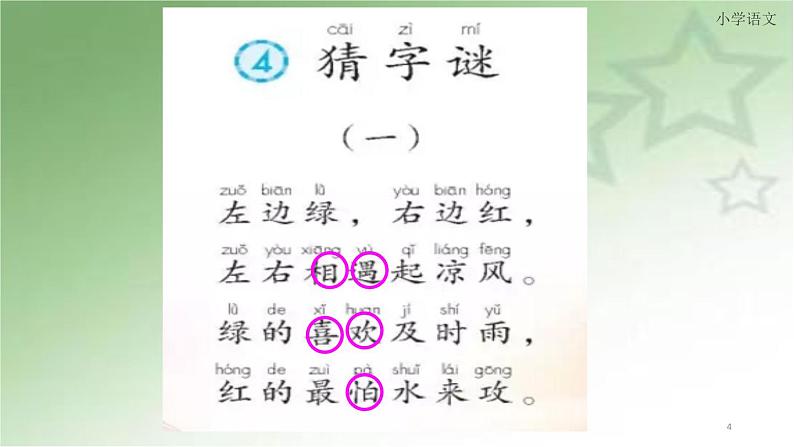 部编版(五四制)语文一年级下册 4 猜字谜(1) 课件第4页