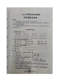河南省南阳市西峡县2023-2024学年四年级上学期11月期中语文试题