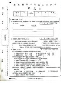 河南省周口市项城市2023-2024学年五年级上学期11月期中语文试题