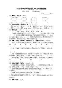 四川省巴中市实验小学2023-2024学年六年级上学期11月月考语文试卷