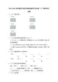 黑龙江省哈尔滨市道外区2023-2024学年五年级上学期期中语文阶段学业反馈卷