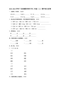 2023-2024学年广东省揭阳市普宁市二年级上学期期中语文试卷（含答案）