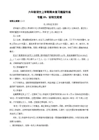 专题09：说明文阅读-2023-2024学年 六年级语文上学期期末复习题型专练 原卷版（统编版）