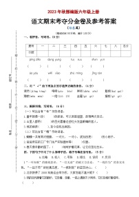 期末考夺分金卷 2023-2024学年语文六年级上册 统编版