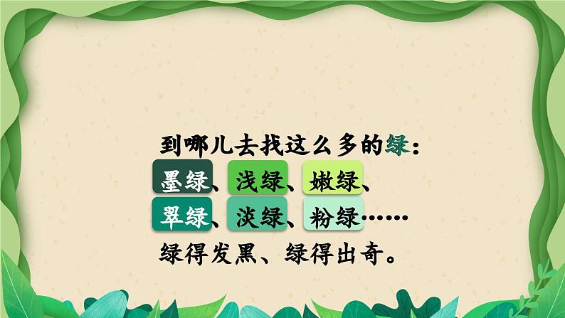部编版语文四年级下册 10 绿(第二课时) 课件第3页