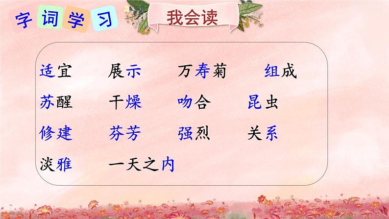 部编版语文三年级下册 13 花钟(第一课时) 课件第7页