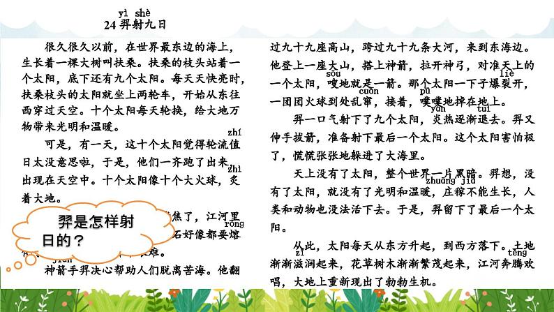 部编版语文二年级下册 24 羿射九日(第二课时) 课件04